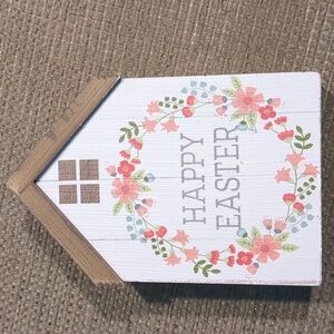 Easter wooden house holiday table decor shelf sitter